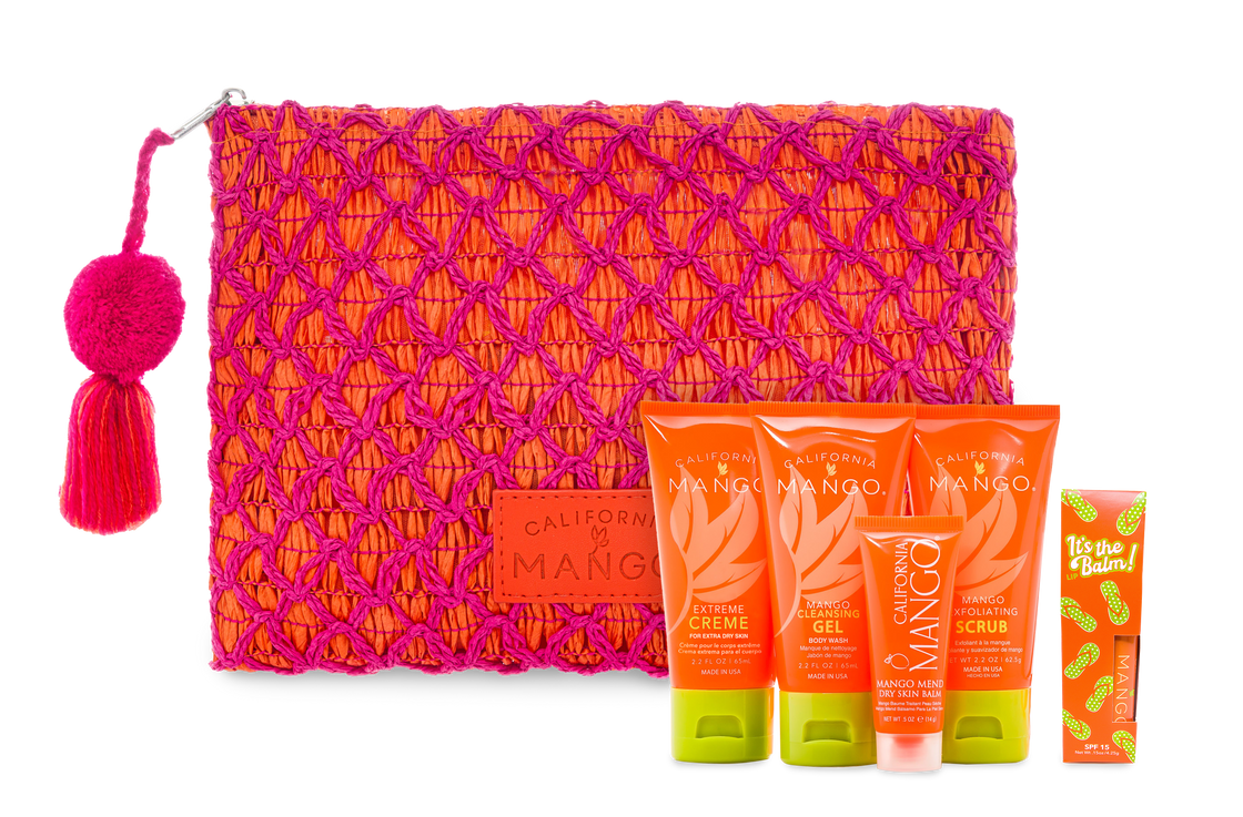 Mini Beach Vibes  6-Piece Raffia Clutch Travel Collection